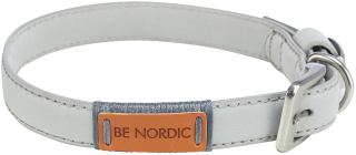 Bild von Artikel Be Nordic Leder Halsband Hellgrau Gr. S 35-41 cm