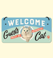 Bild von Artikel Welcome Guests Cat - Hängeschild 10 x 20 cm